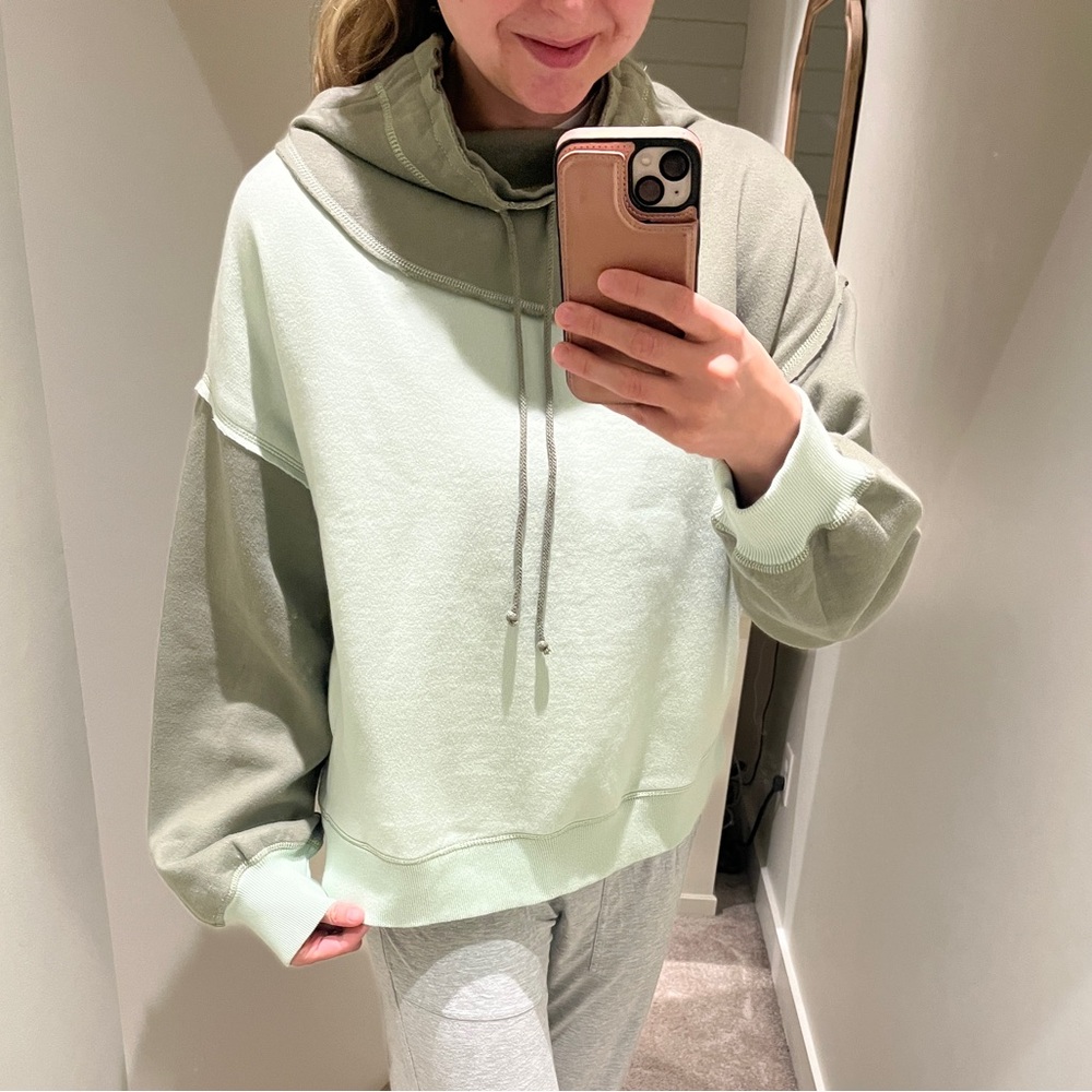 Free People Green Sweatshirt Top